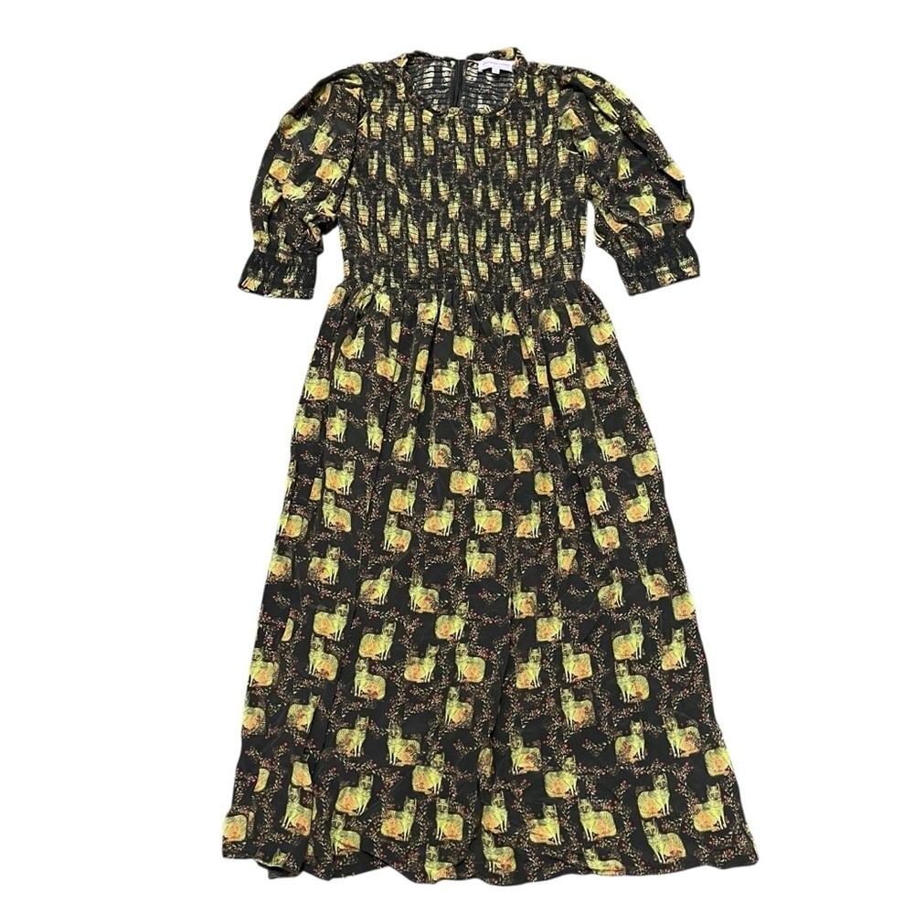 Muzungu Sisters Julia Midi Dress in Wild Cat Black - Picture 3 of 11